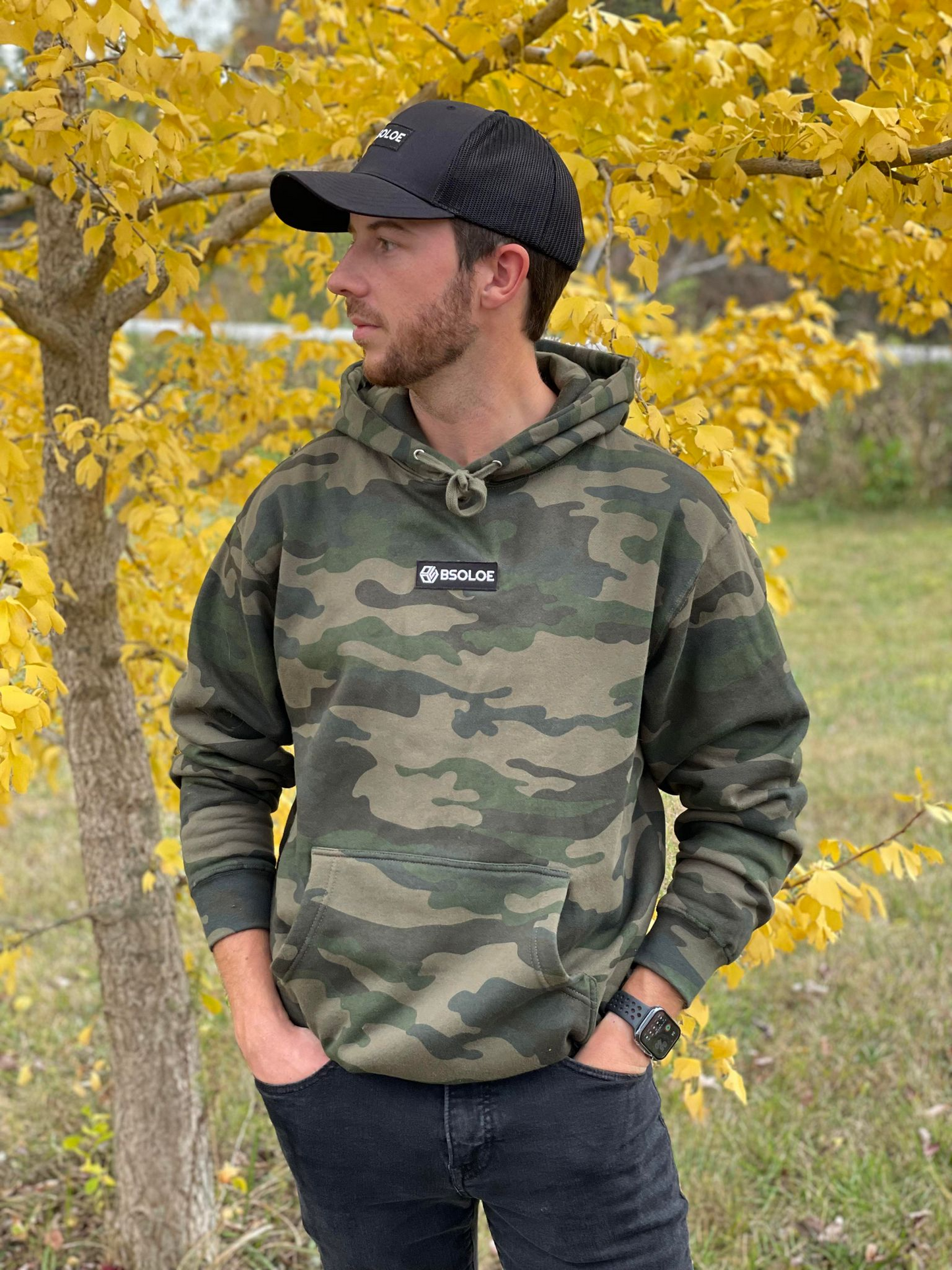 BSoloe Patch Camo Hoodie